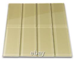 Khaki Glass Subway Tile 3x6 for Backsplashes, Showers & More BOX OF 11 SQFT