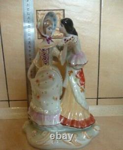 Lady and Gypsy Romany woman Fortune teller Russian porcelain figurine 4509u