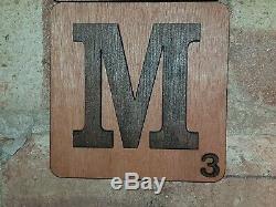 Large 3D Tiles Scrabble Wooden Letter Wall Art Plywood Finished Danish Oil Decor