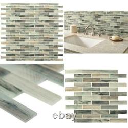 Lazio Brick 11.81 In. X 11.81 In. X 4Mm Textured Glass Mesh-Mounted Mosaic Tile