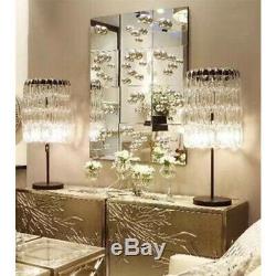 Luxe Silver Metal Mirrored Wall Art Squares Set 4 Bubble Spheres Geometric Tiles