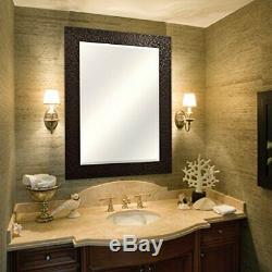 MCS 24x36 Inch Embossed Tile Wall Mirror, 32x44 Inch Overall Size, Bronze