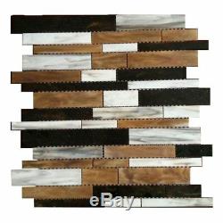 MOSAIC Matchstix Mockingbird Glass Floor and Wall Tile Stained (10 Pcs)