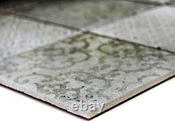 MOSAIC RETRO VINTAGE tile ceramic gray kitchen wall mirror 22-CELLO f 10 sheet