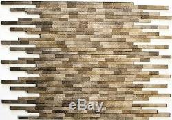 MOSAIC tile aluminum brown brick brushed colored dark wall 49-L103D f 10 sheet