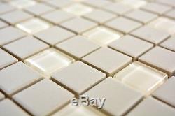 MOSAIC tile ceramic light beige unglazed glass floor wall 18-1212-R10 f 10sheet