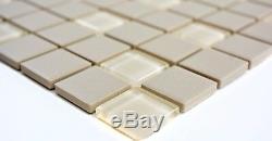 MOSAIC tile ceramic light beige unglazed glass floor wall 18-1212-R10 f 10sheet