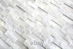 MOSAIC tile marble natural stone brick splitface white 3D 40-3D11 f 10 sheet