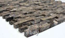 MOSAIC tile marble natural stone light brown brick emperador 40-3D76 f 10 sheet