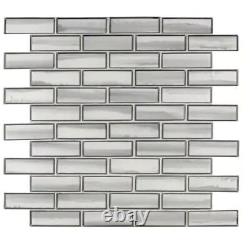 MSIOmbre Grigia 11.73 in. X 11.73 in. X 8mm Glass Mesh-Mounted Mosaic Tile 9.6
