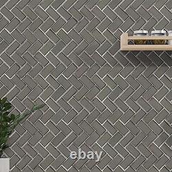MSI Champagne Bevel Herringbone Glass Tile for Kitchen Backsplash Wall Tile f