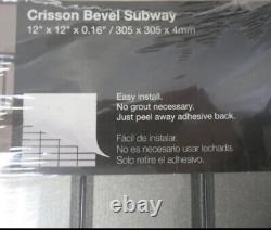 MSI Crisson Bevel Subway Peel and Stick 12 x 12 Textured Glass Stone Look 10pk