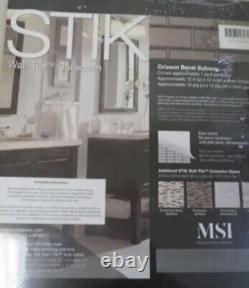 MSI Crisson Bevel Subway Peel and Stick 12 x 12 Textured Glass Stone Look 10pk