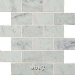 MSI Floor And Wall Tile Marble Mesh 12 x 12x 10 Mm White (10 Sq. Ft. / Case)