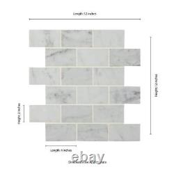 MSI Floor/Wall Tile Flat Edge Polished Marble Carrara White (10-Sq-Ft/Case)