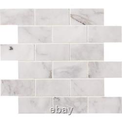 MSI Floor/Wall Tile Mosaic Honed Marble Look Calacatta Cressa (9.8-Sq-Ft/Case)