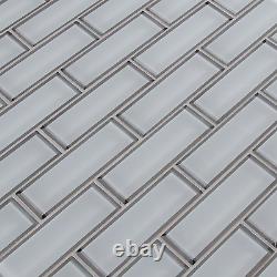 MSI Ice Beveled Glass Subway Tile for Kitchen Backsplash, Wall Tile for Accent x