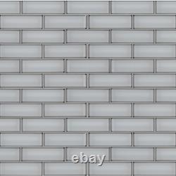 MSI Mosaic Tile 11.73 in. X 11.73 in. X 8 mm Glass Flat Edge Glossy Brick Joint