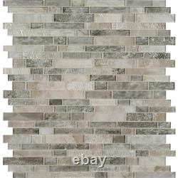 MSI Mosaic Tile 12 in. L Brick Joint Savoy Interlocking Brown (10 sq. Ft. /case)