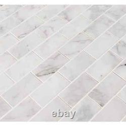 MSI Mosaic Wall Tile Calacatta Cressa Flat Edge Marble Honed Water Resistant