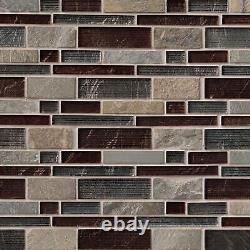 MSI SGLSIL-URB8MM 12 x 12 Random Linear Mosaic Wall Tile - MultiColor