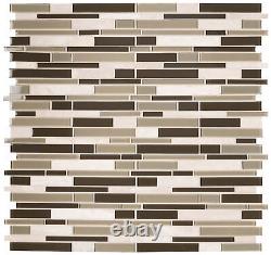 MSI SMOT-6MM 12 x 12 Linear Mosaic Wall Tile Glossy Glass Kings Gate