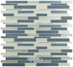 MSI SMOT-GLSBIL-6MM 12 x 12 Linear Mosaic Wall Tile Glossy Grotta Azzurra