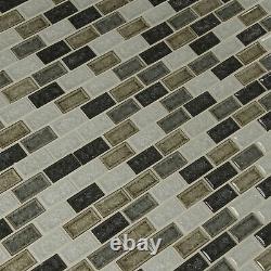 MSI SMOT-GLSGGBRK-8MM 1 x 2 Brick Joint Mosaic Tile Glossy Sandy Beaches