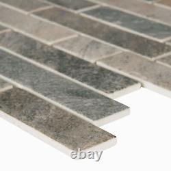 MSI SMOT-GLSIL-6MM-V1 12 x 12 Linear Mosaic Wall Tile Glossy Stonella