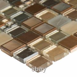MSI SMOT-GLSMT-8MM 1 x 1 Brick Joint Mosaic Tile Varied Glass