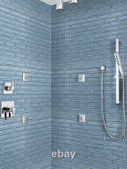 MSI SMOT-GLSST-BE8MM 12 x 12 Brick Mosaic Wall Tile Glossy Grey