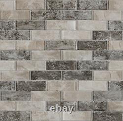 MSI SMOT-GLSST-SAVOY8MM 12 x 12 Brick Mosaic Wall Tile Glossy Savoy