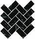 MSI SMOT-GLS-2X4HB 12 x 12 Herringbone Mosaic Wall Tile - Nero Marquina