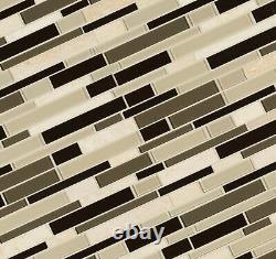 MSI SMOT-SGLSIL-4MM-V1 12 x 12 Linear Mosaic Wall Tile Glossy Sonoma