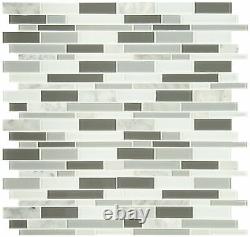 MSI SMOT-SGLSIL-6MM 12 x 12 Linear Mosaic Wall Tile Glossy Positano