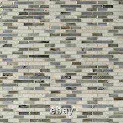MSI SMOT-SGLSIL-6MM 12 x 12 Linear Mosaic Wall Tile Glossy Positano