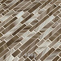 MSI SMOT-SGLSIL-COCSWI8MM 12 x 12 Linear Mosaic Wall Tile - Coco Swirl