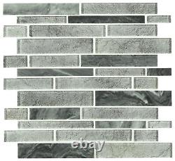 MSI SMOT-SGLSIL-FOUHIL8MM 12 x 12 Linear Mosaic Wall Tile - Fountain Hills