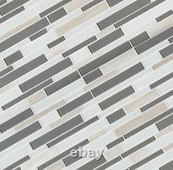 MSI SMOT-SGLSIL-GRACLI4MM 12 x 12 Linear Mosaic Wall Tile - Gray Cliff