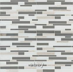 MSI SMOT-SGLSIL-GRACLI4MM 12 x 12 Linear Mosaic Wall Tile - Gray Cliff