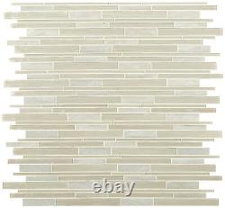 MSI SMOT-SGLSIL-SNOCAP4MM 12 x 13 Linear Mosaic Wall Tile - Snowcap Blend