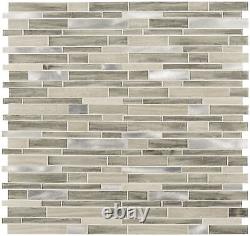 MSI SMOT-SGLSMTIL-4MM 12 x 12 Linear Mosaic Wall Tile Glossy Ocotillo