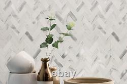 MSI SMOT-SGLSMT-6MM 12 x 12 Herringbone Mosaic Wall Tile - Bytle Bianco