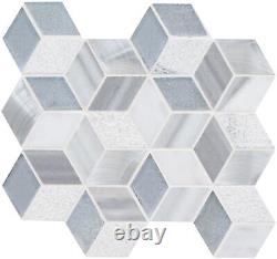 MSI SMOT-SGLSMT-HARCUB8MM 12 x 12 Square Cubed Wall Mosaic Tile Harlow