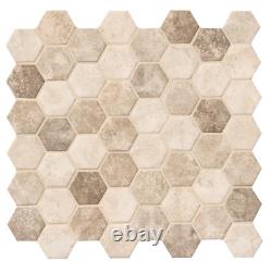 MSI Sandhills Hexagon 12 x 12 Glossy Mesh-Mounted Mosaic Tile 14.7 sq ft case