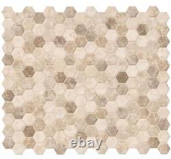 MSI Sandhills Hexagon Glossy Glass Mesh-Mounted Mosaic Tile 14.7 sqft box