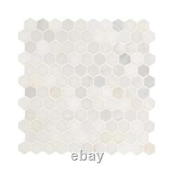 MSI Tile Hexagon Marble Mesh-Mounted 12 x 12 x 10mm White (8.7 sq. Ft. / case)