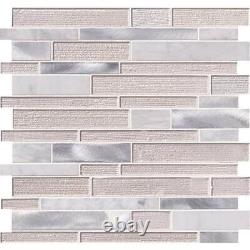 MSI Wall Tile 11.75x12.5 Mosaic Mixed Metal Look White Wave (20-Sq-Ft/Case)