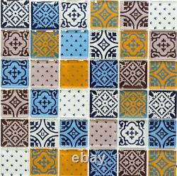 MULTICOLORED Design Translucent Mosaic tile GLASS Splashback-78B-0123 10 sheet