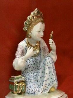 Malachite Box Fairy Russian girl USSR russian porcelain figurine Chip! 2933u